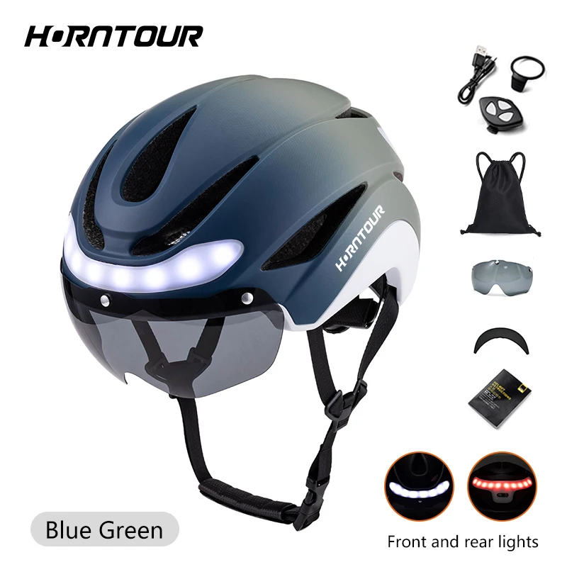 Horntour Fahrradhelm Ride LED Lichter Racing Rennrad Helm Männer und Frauen Outdoor Sports Pro Radfahren Bicicleta Sicherheitskappe ﻿ – Detail 13