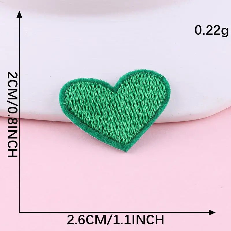 20pcs Small Fresh Mini Multicolor Heart Embroidery DIY Cloth sewing Clothes Bags Hats Clothing Bag Accessories Patches