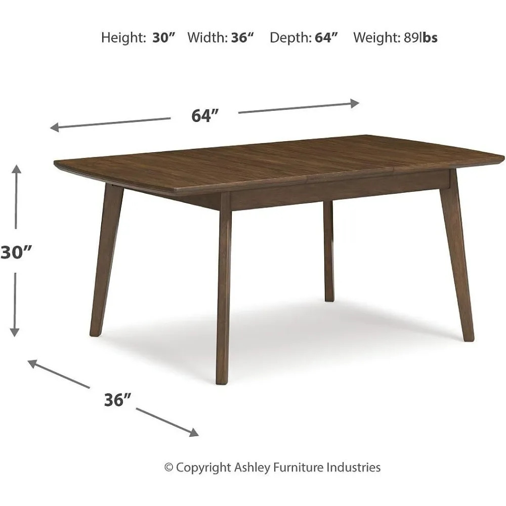 طاولة طعام مستطيلة باللون البني التقليدي من أشلي لينكوت مع وصلة تخزين ذاتية لـ 6 ضيوف