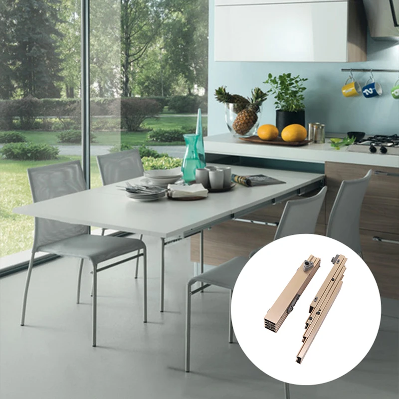 

Multi-section Telescopic Furniture Invisible Guide Rail Folding Shelf Table Support Ball Hidden Slide Rail