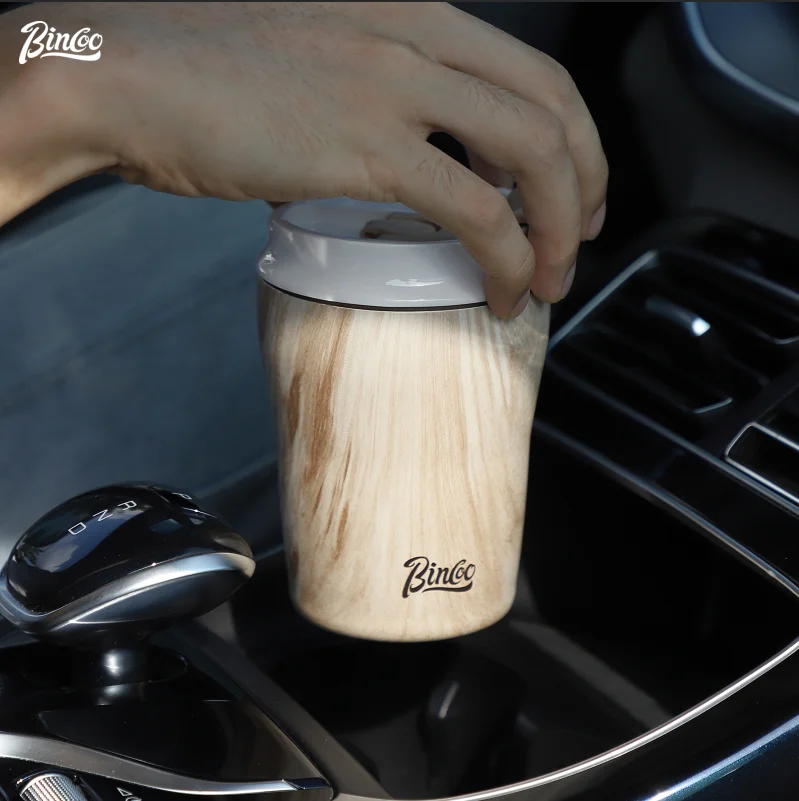 

Bincoo Coffee Cup，Portable Car Travel Cup，Double Spout Insulated Cup，Stainless Steel Water Cup，Office Outdoor Home Accessories