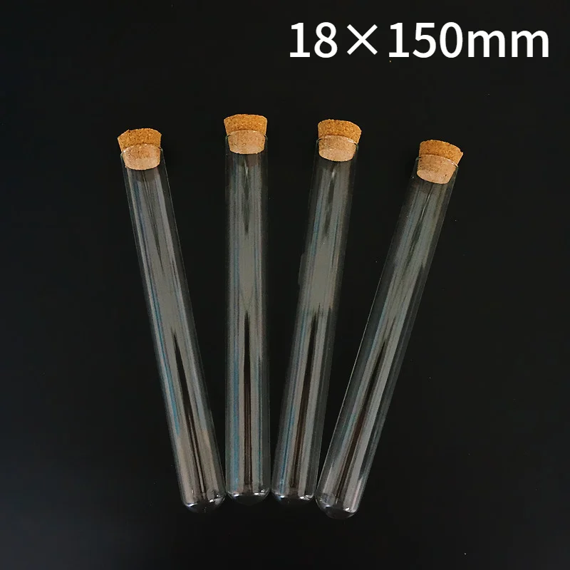 

24pcs/lot 18x150mm Lab Round Bottom Glass Test Tube With Cork Stoppers Laboratory Glassware Container