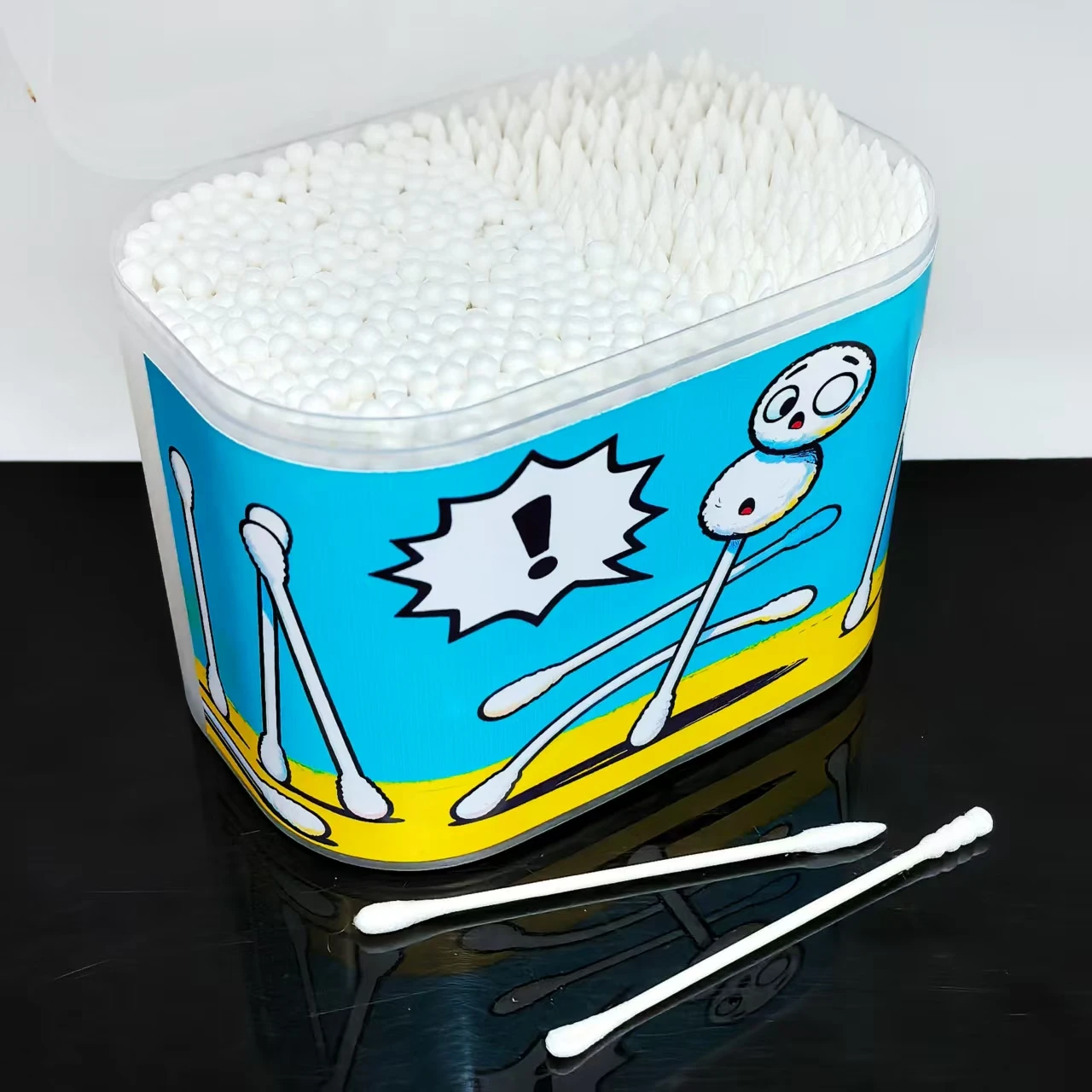 600Pcs Exclamation Point Shaped Double-Headed Cotton Swabs with Ear Spoons, Cotton Swab Sticks, Cotton Swab Gifts