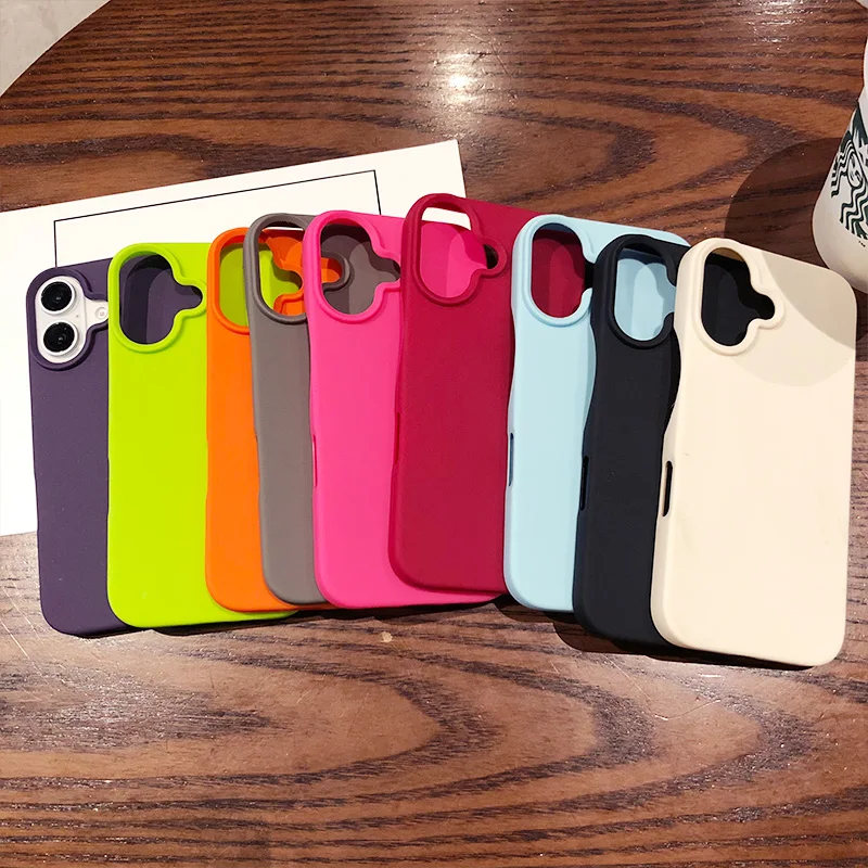 Luxury Matte Half-Pack Case for IPhone 16 15 14 13 12 Pro Max Candy Color Shockproof Soft Silicone Thin 16Pro Cover Caque