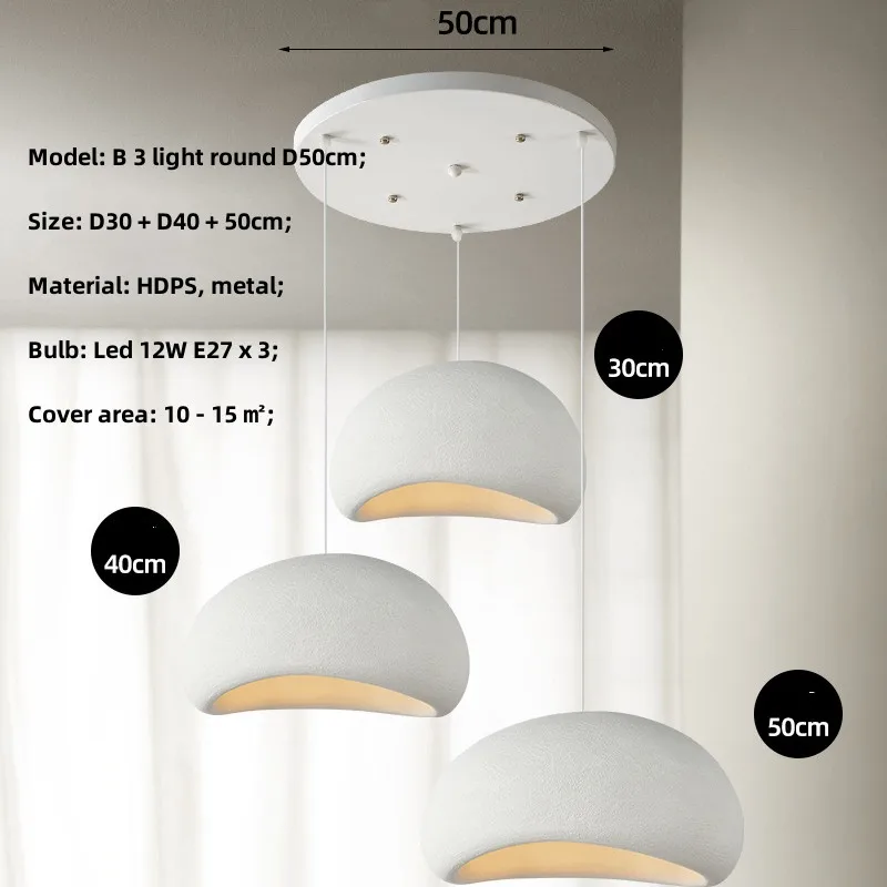 Nordic Wabi Sabi 3 Licht Led Hanglampen Eetkamer Minimalisme E27 Opschorten Lamp Voor Bar Moderne Lustre Opknoping Lamp armaturen