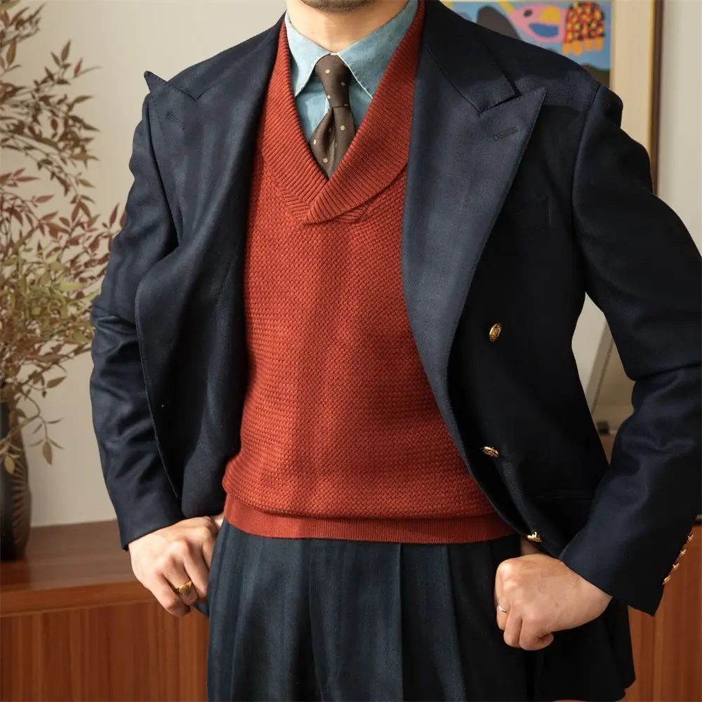 Men\'s Casual Sweater Vest Warm and Comfortable Vest in Autumn and Winter Solid Color Sweater Vest Casual Fashion Warm Top