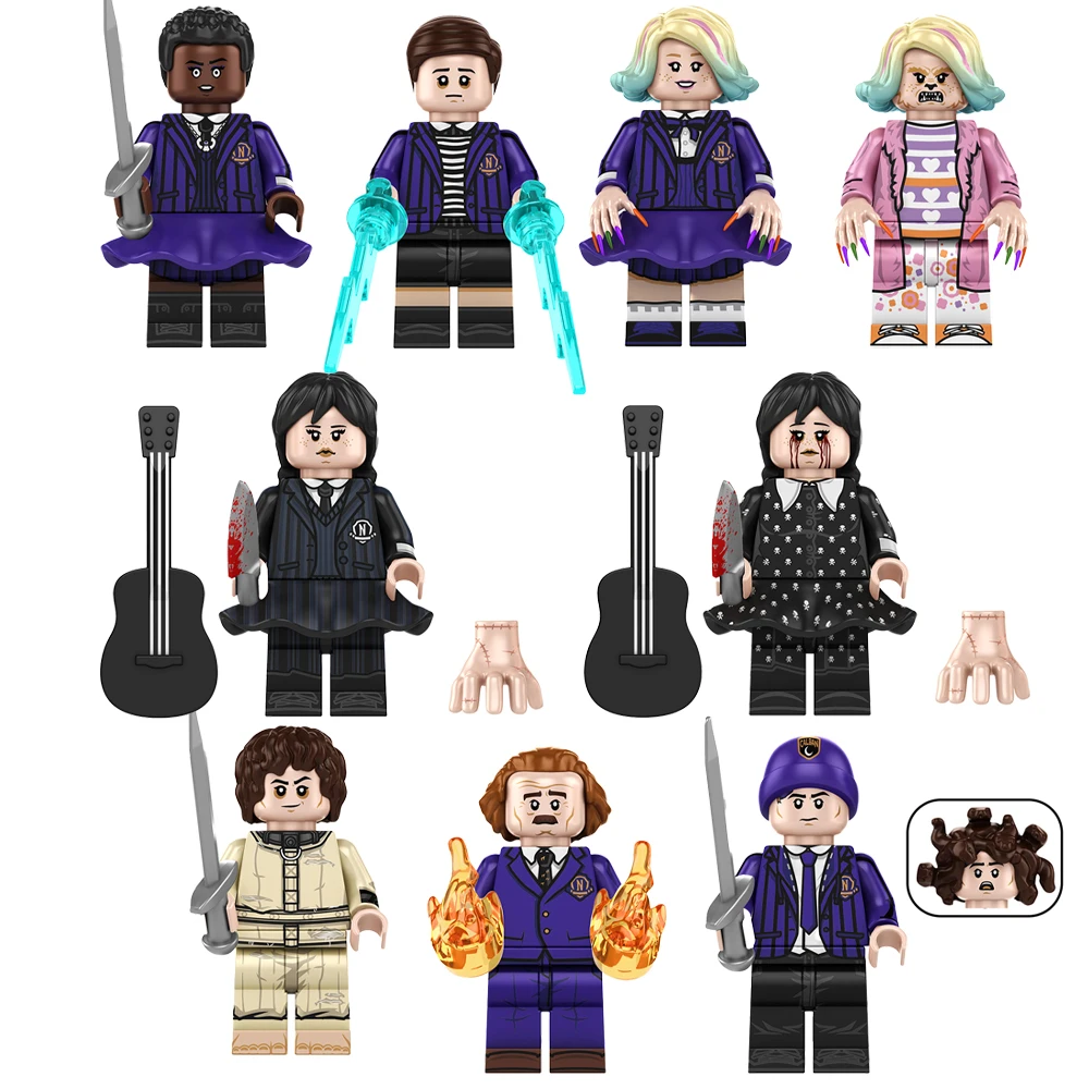 

2026 Bricks New Blocks Toys Wednes The Addams Family Back to the Future Mini Action Figures John Wick Building Blocks For Party