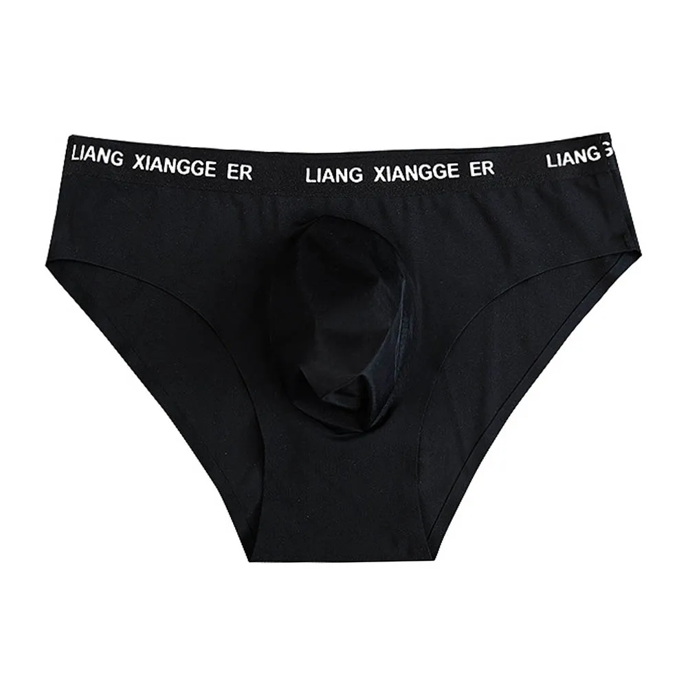 Men's  Thin Seamless Ice Silk Briefs 3D Bulge Pouch Breathable Underwears Breathable Sexy Underwear Men's Clothes
