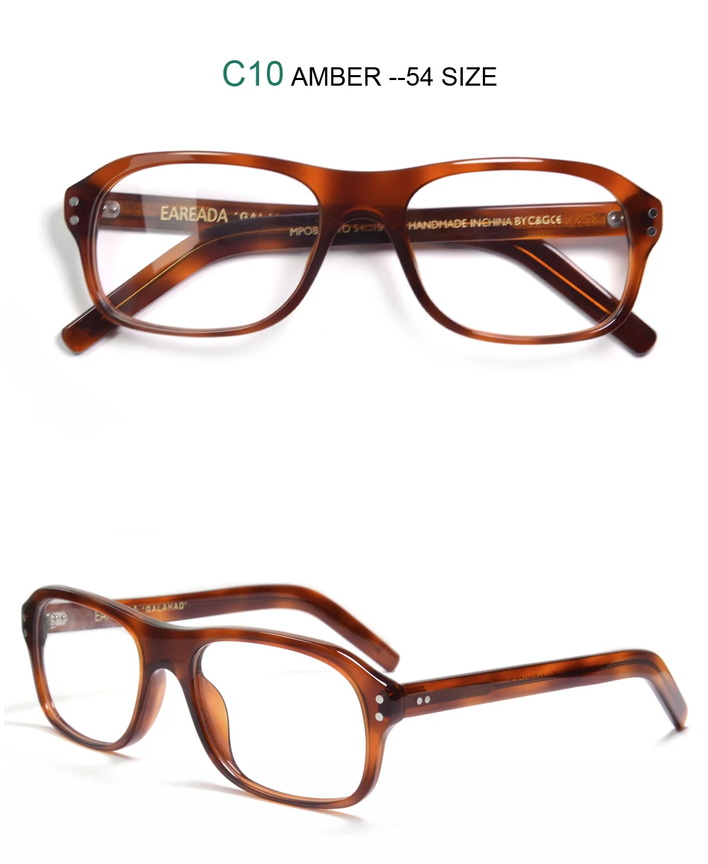 Kingmen Brillengestell für Männer Agent Eggsy Cosplay Brillenbrille Retro Rechteckige handgemachte Acetat verschreibungspflichtige Brille – Detail 18