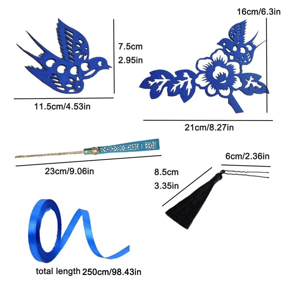 العقعق النمط الصيني خوذة ورقة قطع نمط دبوس الشعر Hanfu أغطية الرأس شيونغسام الصباح رداء السنة الجديدة غطاء الرأس النساء #6