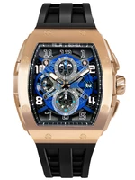 TSAR BOMBA Watches for Men Tonneau Wristwatch Quartz Clock Sapphire Date Chronograph Luxury Mens Watch photo 2