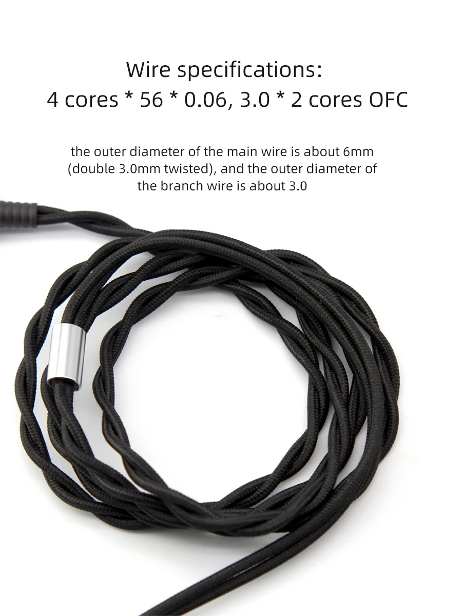 FAAEAL Replacement Cable 3.5/2.5/4.4mm Upgrade Wire For Hifiman SUNDARA Ananda HE4XX HE400SE Denon AH-D600 SONY MDR Z1R Headsets