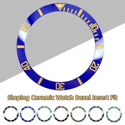 41x32.8mm Sloping Ceramic Ring For Casio MDV-106 Watch Bezel Insert Fit Watch Ring 12 o'clock Luminous Beads mdv106 watch Ring