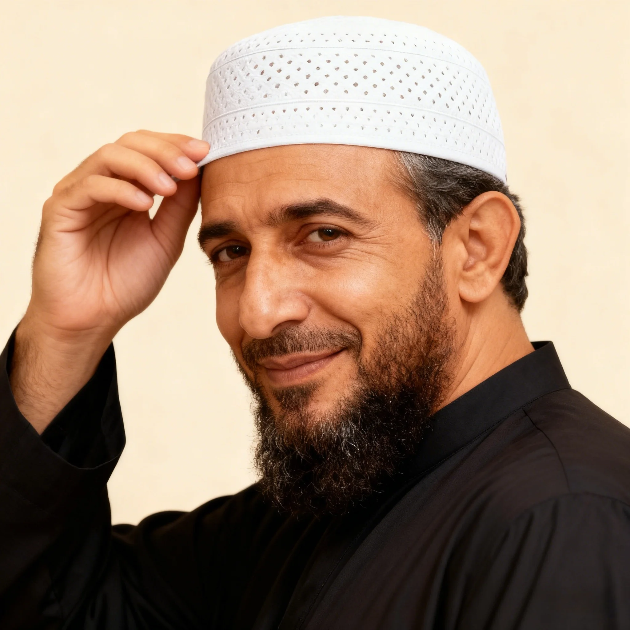 قبعة صلاة RIMAIRE قابلة للتنفس للرجال المسلمين قبعة عبادة مريحة بتصميم مجوف قبعة آداب دينية #3