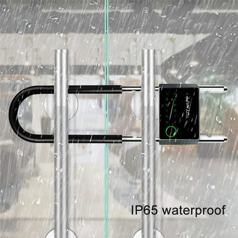 ABKQ-Waterproof Control Bicycle U Shape Lock Smart Bike Lock With TUYA APP Passcode Fingerprint Safe Electronic Lock