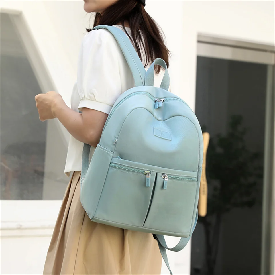 Fashion Backpack Women Nylon Cloth Waterproof Shoulder Bags School Bags For Teenage Girls Light Ladies Travel Backpack