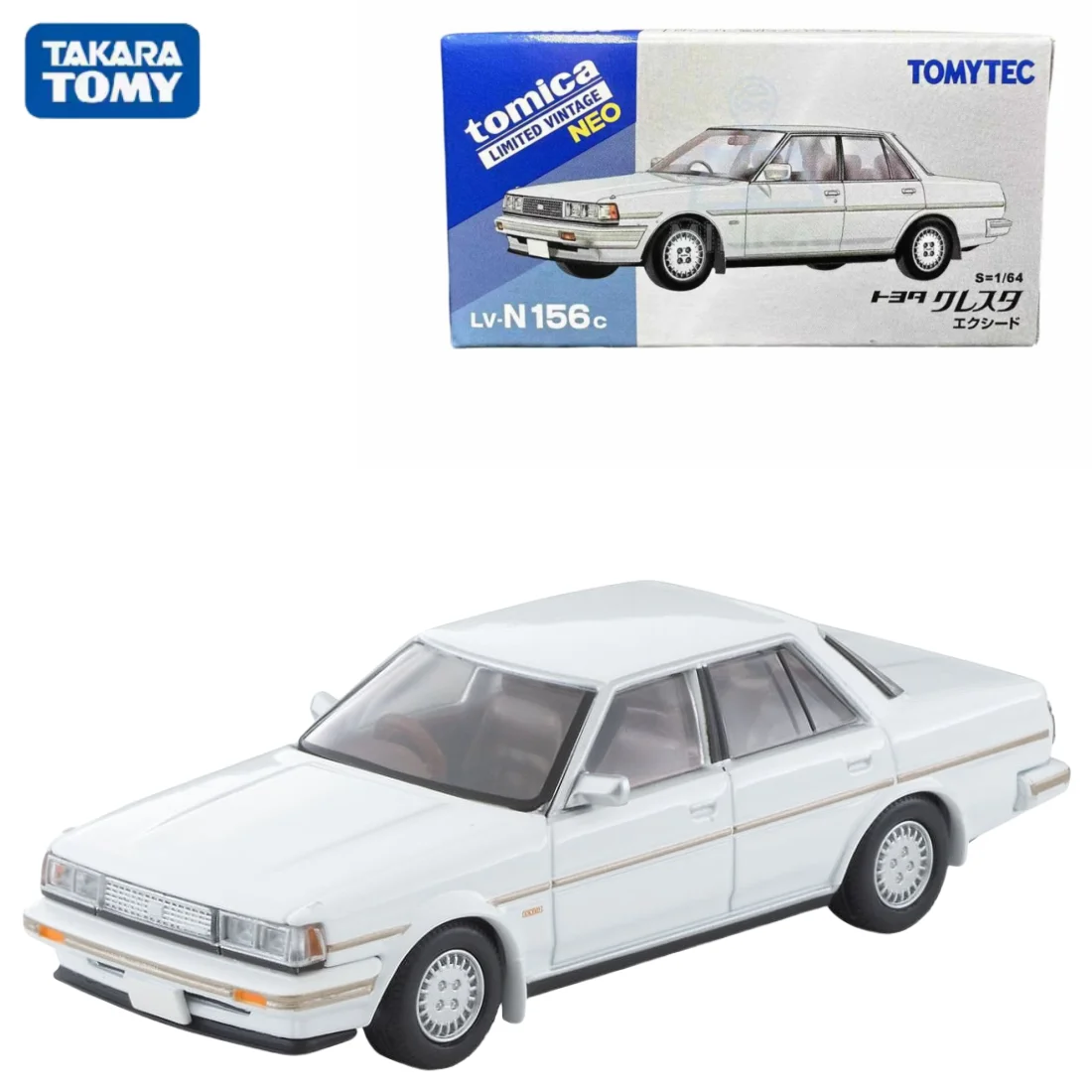 TAKARA TOMY TOMICA 1:64 TLV LV-N156c Toyota cresta White alloy press miniature model, adult decoration, boy toy,  birthday gift