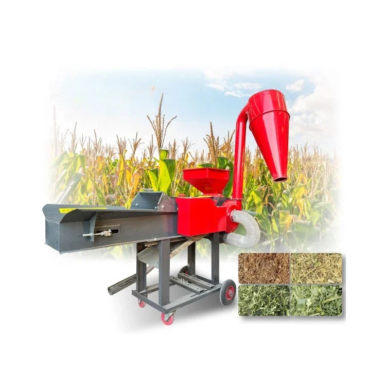 Animal Straw Feed Grass Chopper  For Crusher Cutting Silage Corn And Grinder Shredder Mill Pellet Farm Chaff Cutter Machine