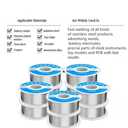 Alambre de soldadura más ligero, alta pureza, soldadura de fuego a baja temperatura, alta pureza, uso doméstico, colofonia versátil y versátil, 1mm, nuevo