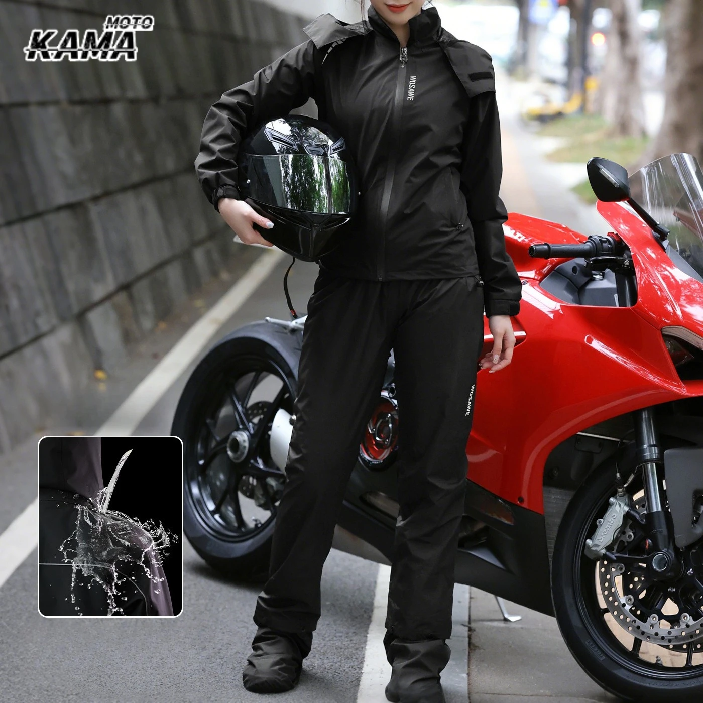

Motorcycle Raincoat Suit Cycling Rain Jacket Women Breathable Reflective Hooded Raincoat Waterproof Outdoor Sport Windbreaker