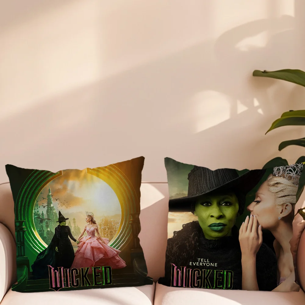 W-Wicked Part One Movie Pillow Case Living Room Accent Couch Back Support Square Lounge Restful Nap Companion ﻿