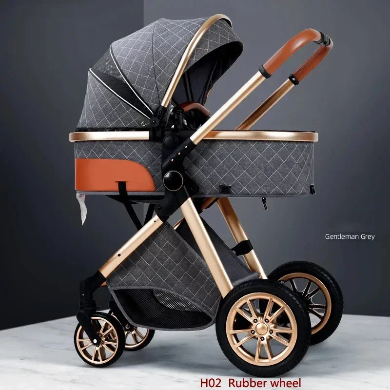 NONE 2025 Neue Kinderwagen 3 in 1 Hohe Landschaft Kinderwagen Liegende Kinderwagen Faltbare Kinderwagen Baby Stubenwagen Puchair Neugeborenen 9