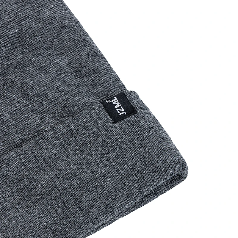 Hot Sale Unisex JZML Letter Plush Satin Lined Anti-Static Beanie Hat Autumn&Winter Hats For Men And Women Outdoor Knitted Hats