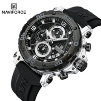 NAVIFORCE Brand Men's Luxury Wristwatch Silicone Strap Chronograph Quartz Watches Sports Waterproof Male Clock Relogio Masculino