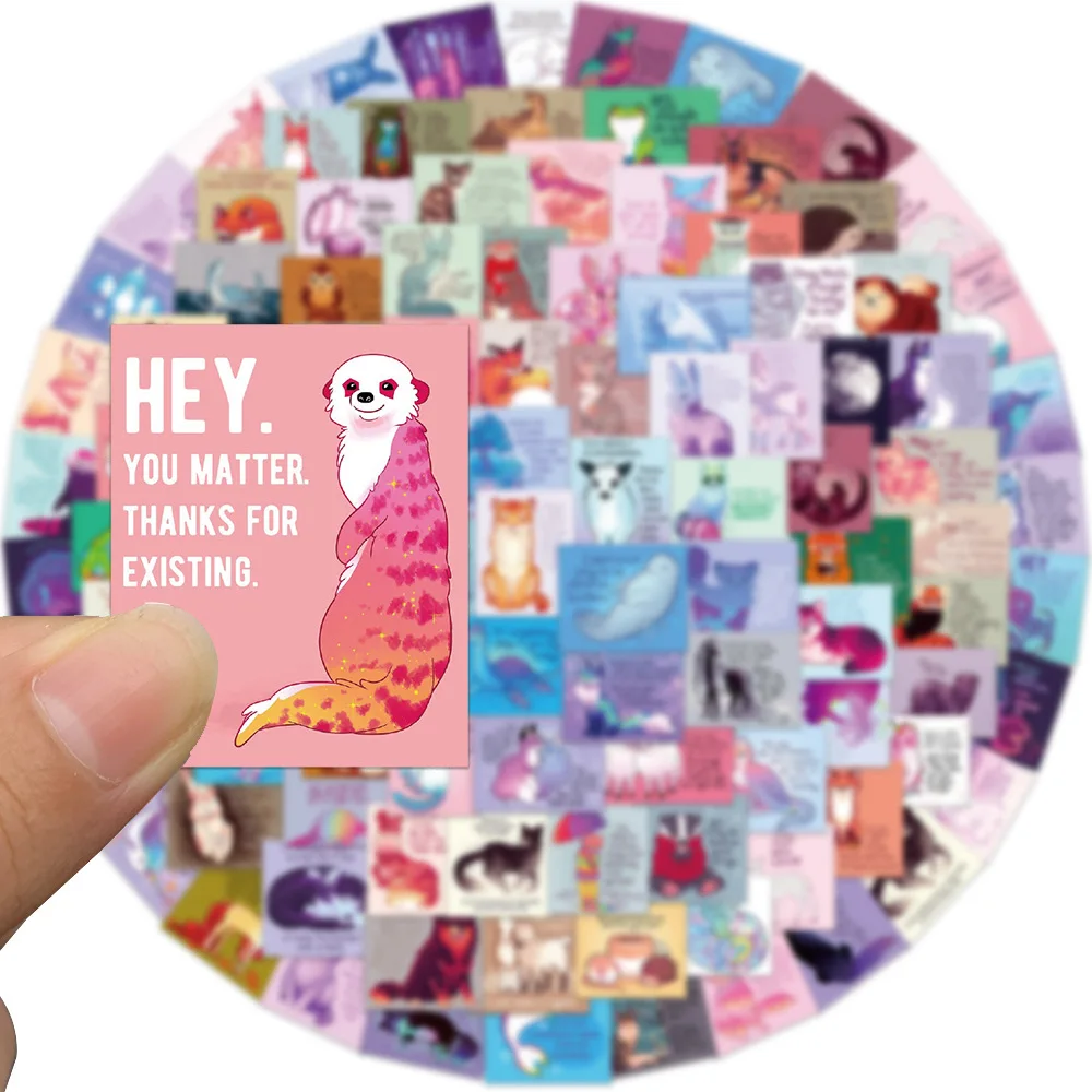 

10/30/50 шт. мотивационные наклейки граффити с английскими животными, украшения для чемоданов, мотоциклов, водонепроницаемые наклейки, оптовая продажа