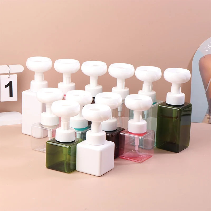 1PC New 250/450ml Floral Foam Handsoap Flower Bubble Bottle Liquid Soap Dispenser Hand Soap Pump Bottle Bathroom Press Hand Wash