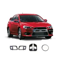 2 Piece Fog Lamp Support for Evo 10 Fog Light Cover for Lancer Chrome Decoration Ring Cover for CZ