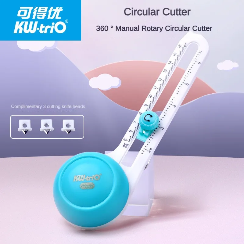 Circular Paper Cutter Scrapbook Cards DIY Round Cutting Knife 360 Rotary Circle Cutter Hole Punch Office Supplies Stationary