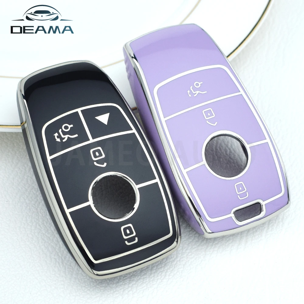 2 3 4 Buttons TPU Car Key Case Cover for Mercedes Benz A-B-C-M-CLA-CLS-E-G-GLB-GLC-GLE-R-SL Class AMG EQS EQC GLA W204 W211