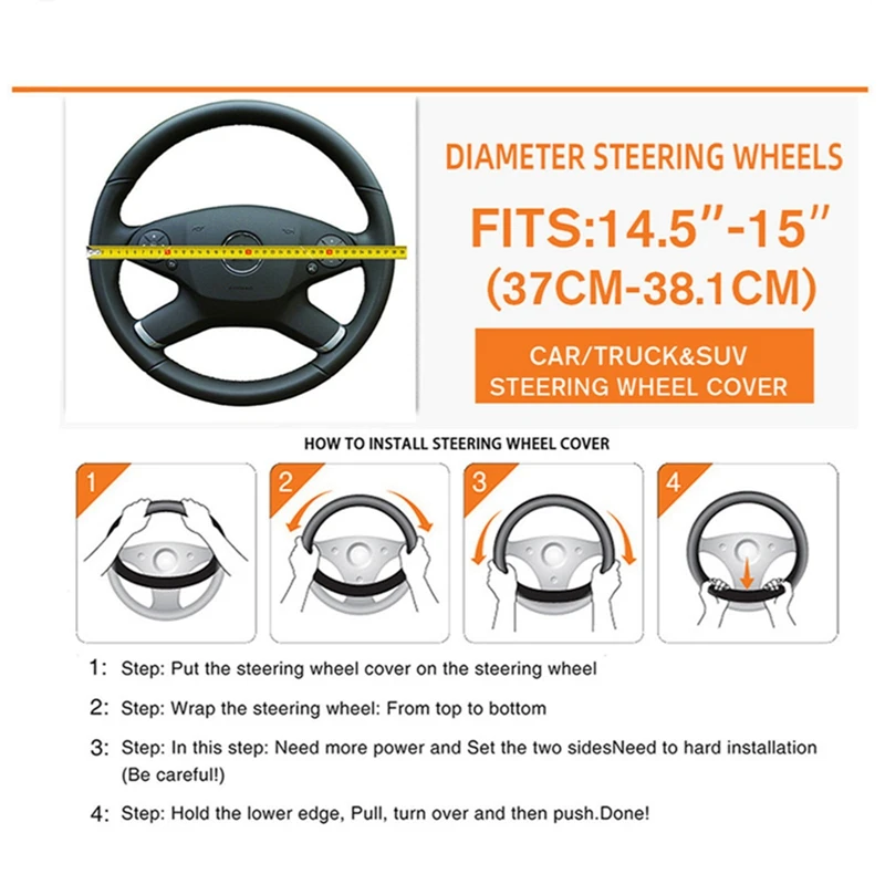 37-39cm Universal Steering Wheel Cover Soft Warm Plush Steering Wheel Cover For Winter Warm Car Steering Wheel Interior Parts
