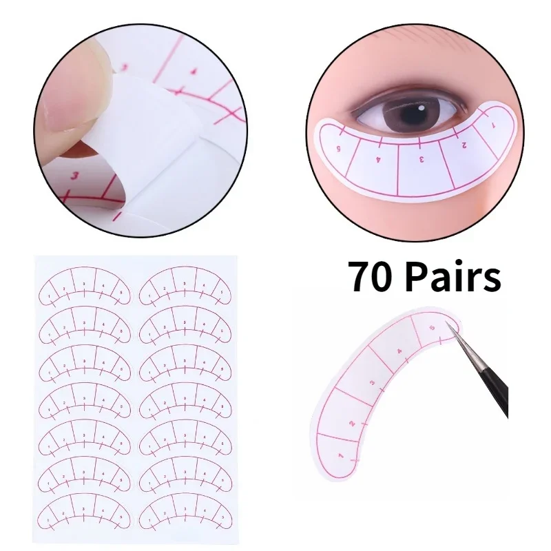 70Pairs/Bag Eye Sticker For Eyelashes Extension Grafted Eyelash Eye Pads Paper Patches Wraps Practice Patches Make Up Tools