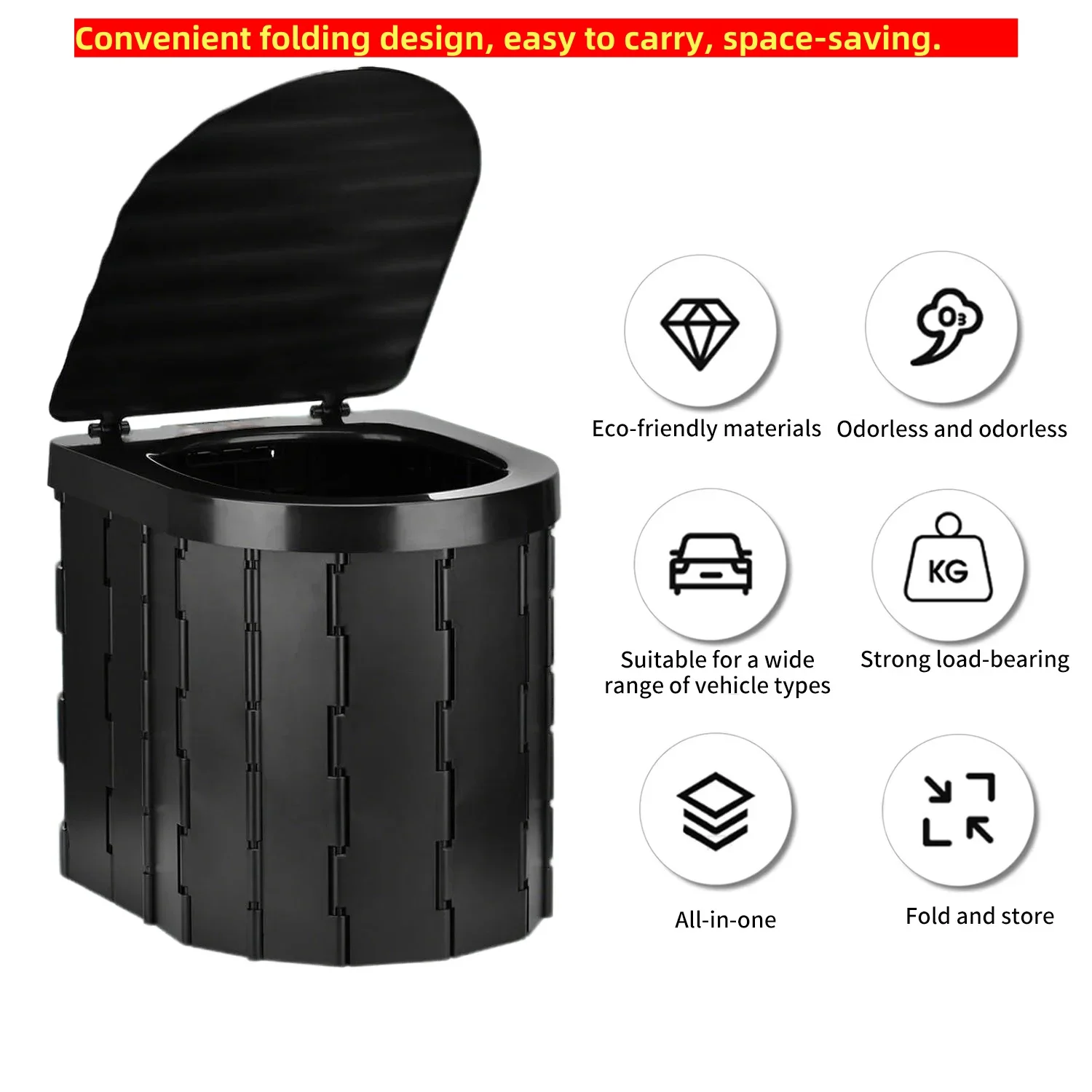 

Портативный туалет для кемпинга, удобный автомобильный складной туалет для путешествий, аварийный туалетный стул, ящик для хранения банок в ванной комнате