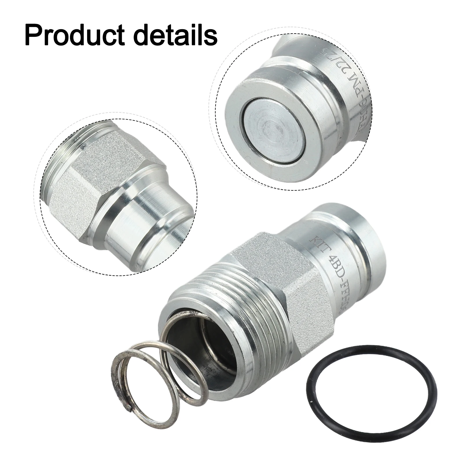 For Bobcat Compatible 3/8 Inch Male Flat Face Hydraulic Quick Connector Part 7246798 for Loaders and Excavators