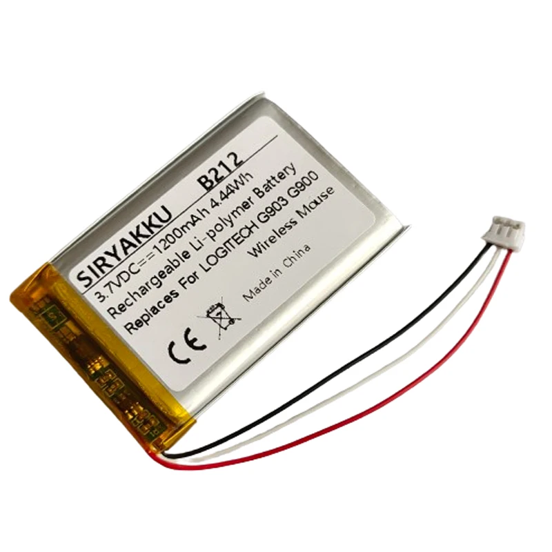New 3.7v 1200mAh 533-000130 Rechargeable Li-polymer Battery For Logitech G900 G903 G400 G403 G900 G703 X100 Wireless Mouse