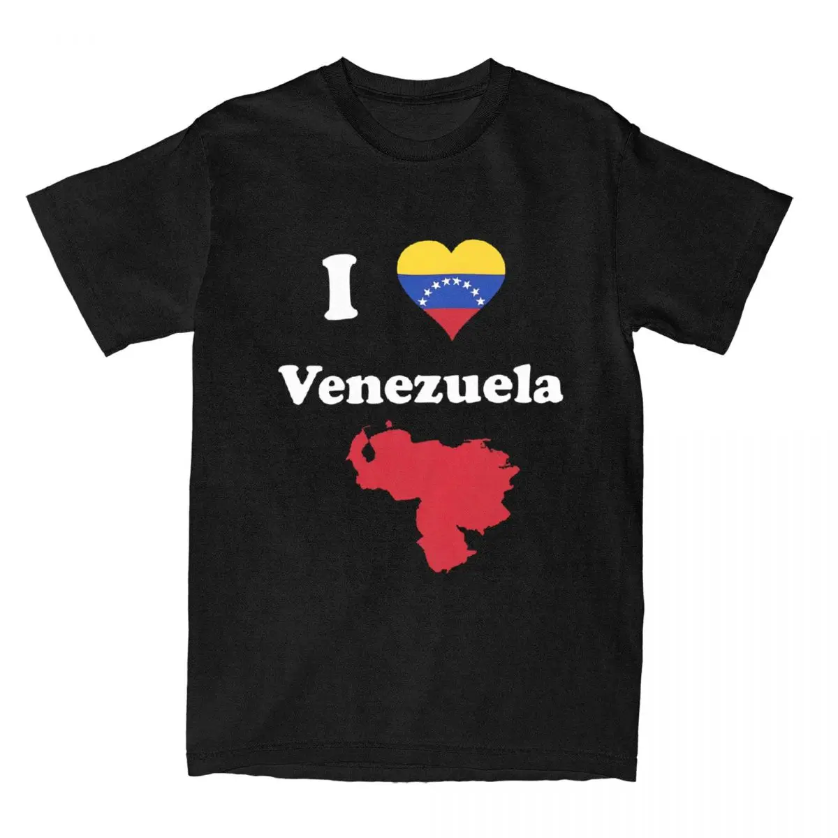 I Love VZLA Venezuela Heart Flag Men Women T Shirts Stuff Humorous Tees T-Shirts 100% Cotton Gift Idea Clothes