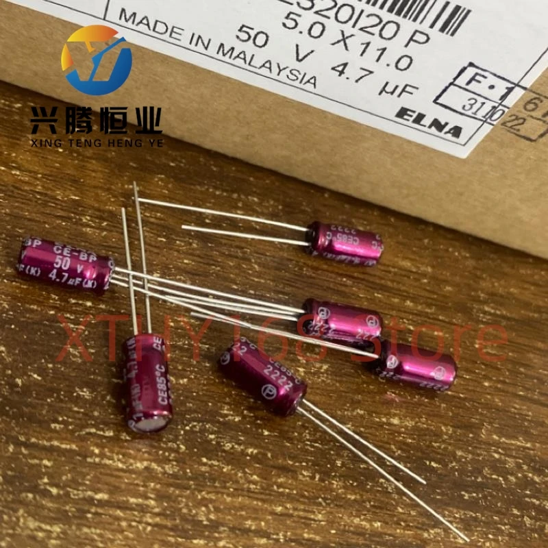 10PCS 4.7UF 50V Purple Robe Capacitor 50V 4.7UF 5X11 RBD BP Poleless