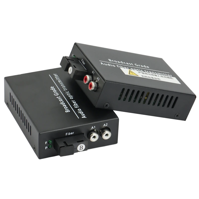 2CH Audio Over Fiber Optic Media Converters - Singlmode Fiber Up 20Km Multimode 500M For Broadcasting Intercom System