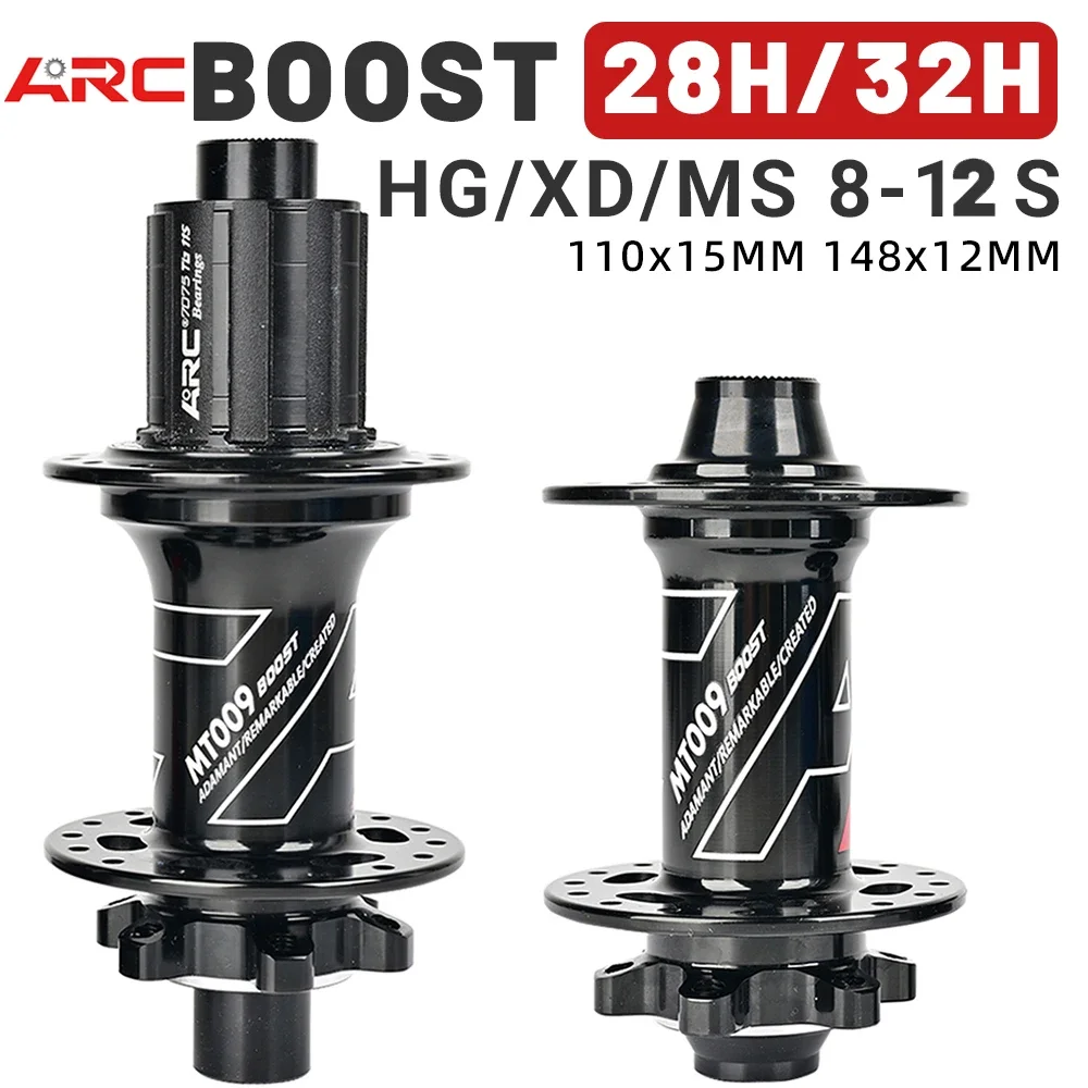 ARC MTB Bike Hub MT009 BOOST 110x15mm 100x15mm Bicycle Hubs 6Claws 28/32 Hole HG XD MS Micro Spline 8 9 10 11 12Speed  Parts