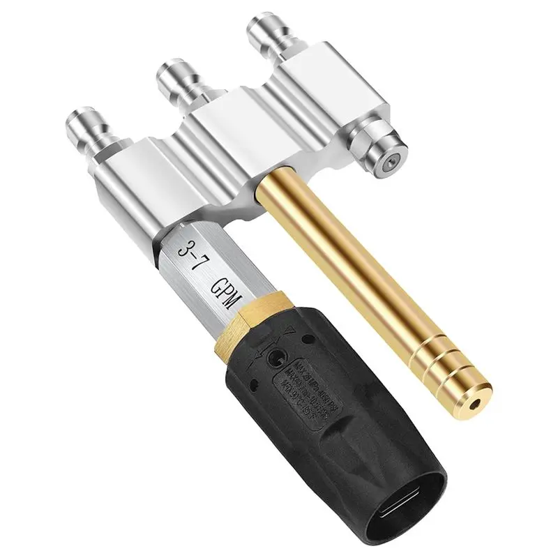 

A24F-3In1 Adjustable Downstream Soft Wash Nozzle, Long Reach Soap Nozzle Soft Wash Shooters Tip 1/4 Inch Quick Connet