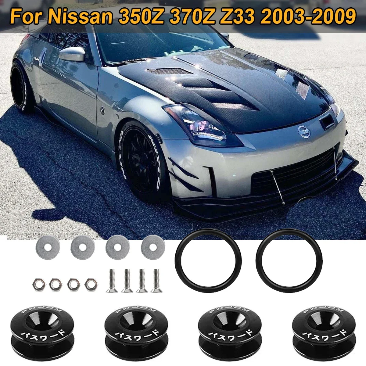 JDM Bumpers Trunk Side Fender Hatch Lids Quick Release Fasteners Universal For Nissan 350Z Z33 370Z 2003-2009 Car Accessories