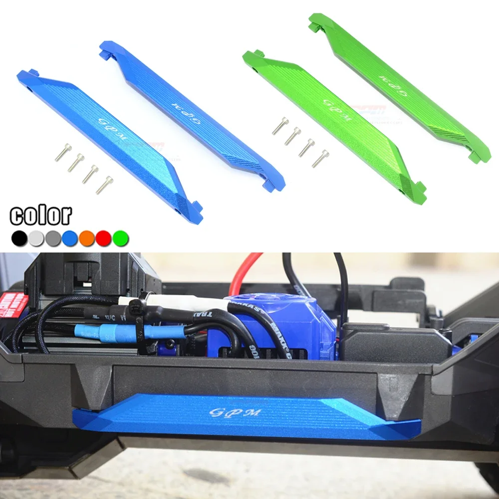 GPM for Traxxas 1/10 MAXX V2 2.0 4S 4WD Monster Truck Upgrade Parts Metal Outer Wing Guard Chassis Nerf Bars Side Skirt Set 8923