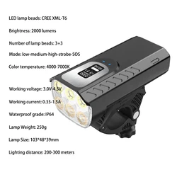 Bicycle Light IPX5 Waterproof Bike Flashlight Power 1600 Lumens 4 LED USB Rechargeable Far Near Beam Bicycle Handlebar Headlight