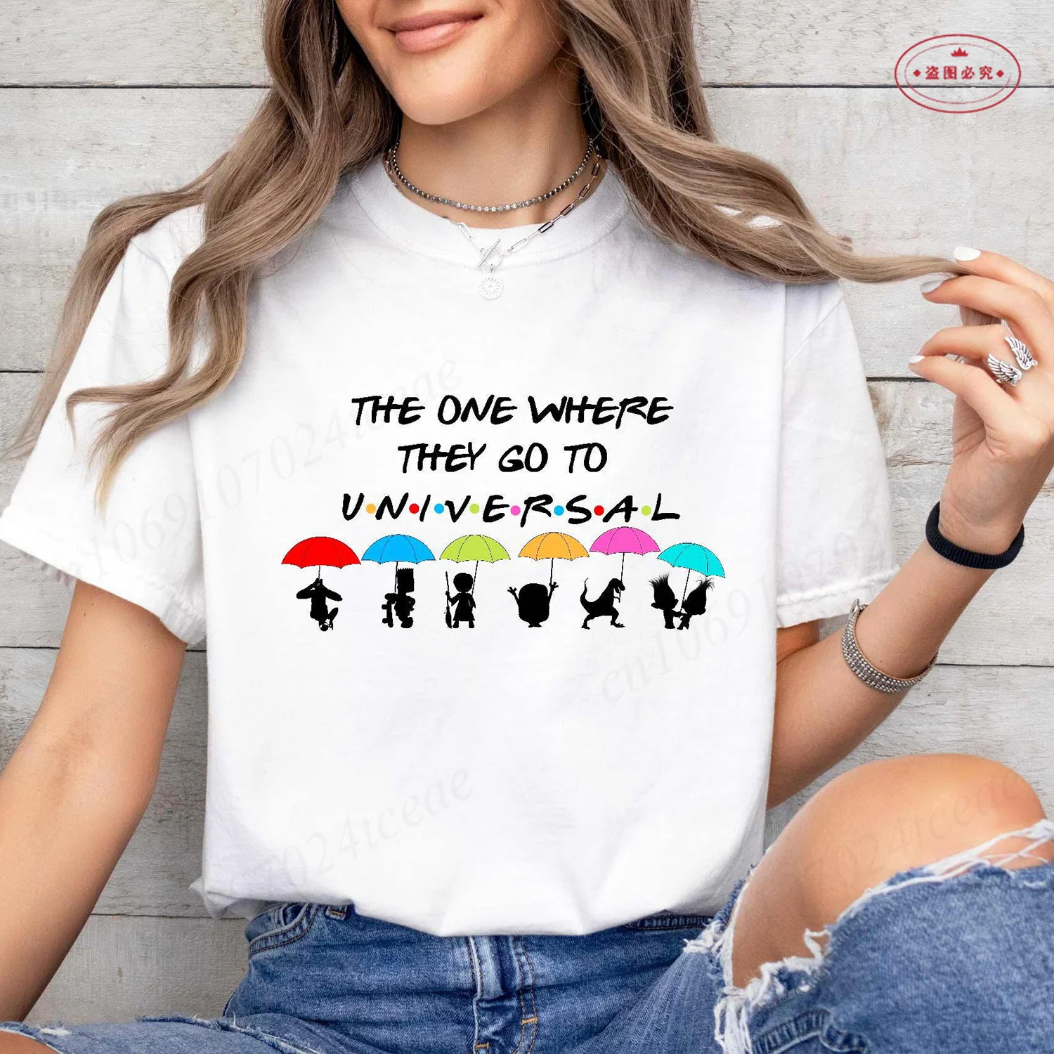 Camiseta Universal The One Where They Go To para mujer, ropa para amigos, camisetas de fiesta a juego para la familia, camisetas gráficas divertidas con paraguas