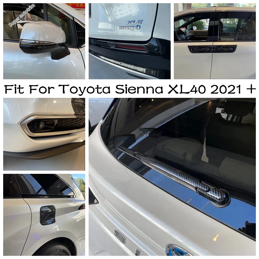 

Car Oil Fuel Tank / Fog Light / Door Handle Protect Cover Trim For Toyota Sienna XL40 2021 - 2023 Carbon Fiber Exterior Parts