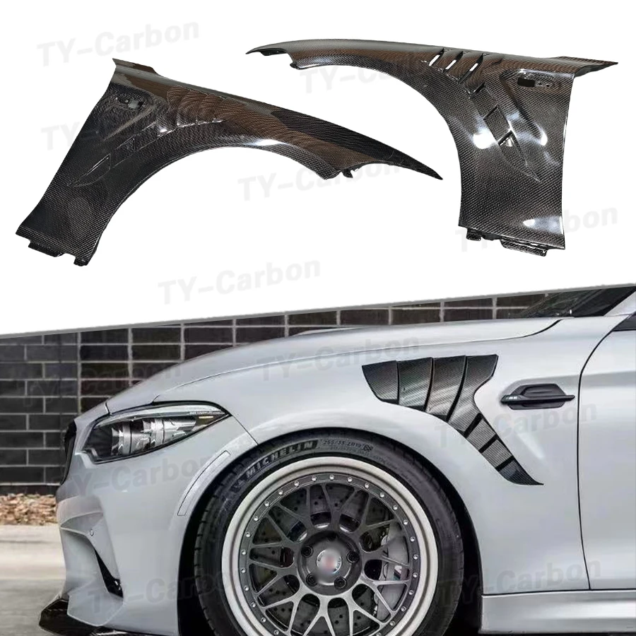 

Dry Carbon Fiber Car Front Side Fender Vents Trim Cover Car Exterior Front Side Fender for BMW 2 Series F87 M2 M2C 2016-2020