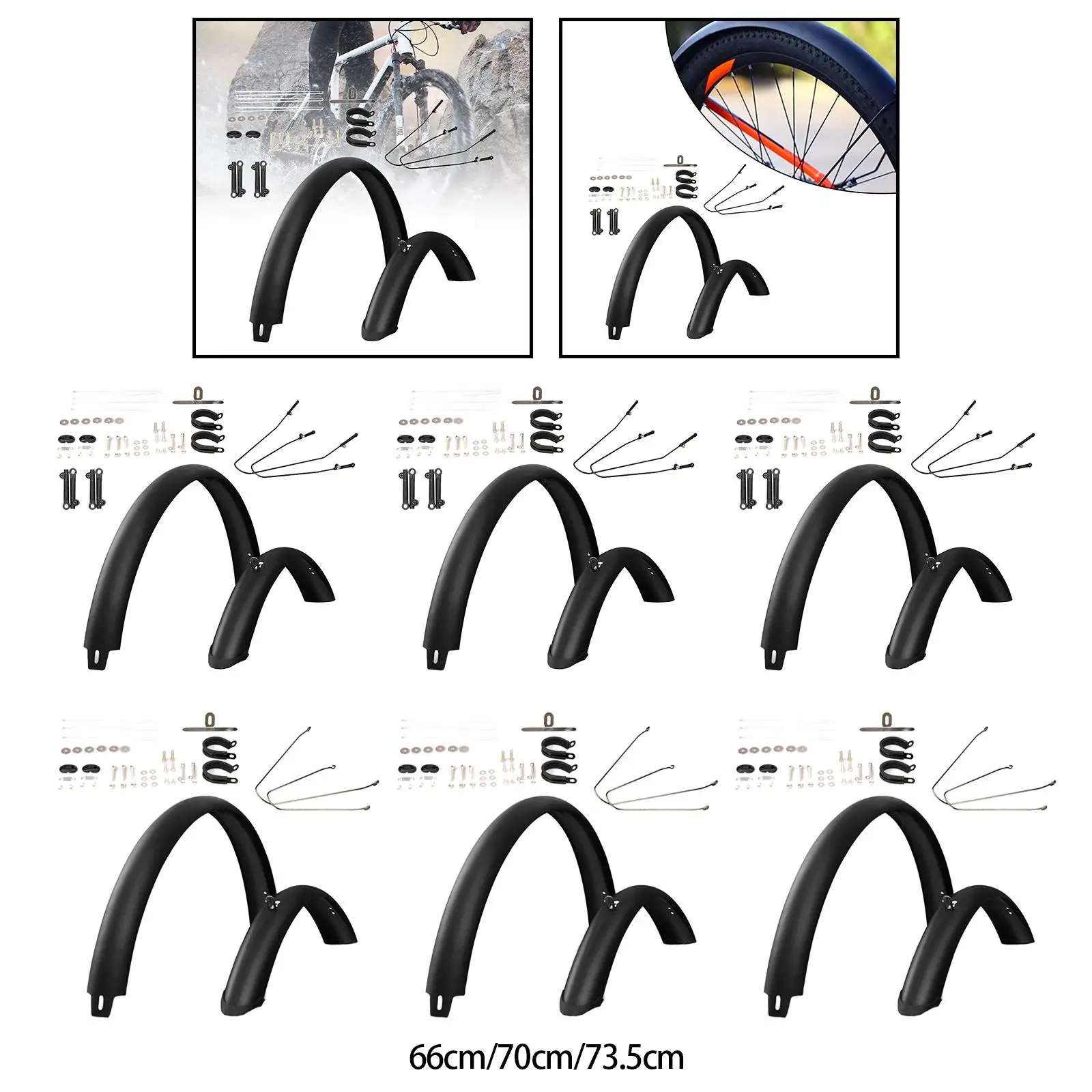

Road Bike Fenders Mountain Bike Mud Guards with Mounting Hardware Mudguards Front And Rear Set